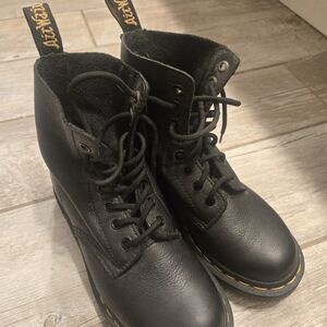 Dr. Martens Black Leather Moto Boots